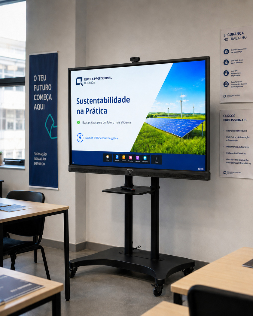 Quadros interativos para escola de formação profissional em Cascais