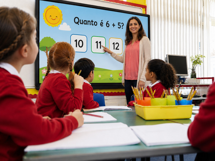 Quadros interativos e ecrãs digitais para educação