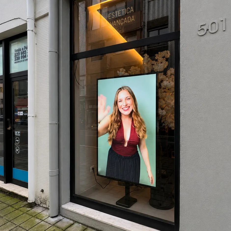 High-brightness digital windows to highlight campaigns, products and services