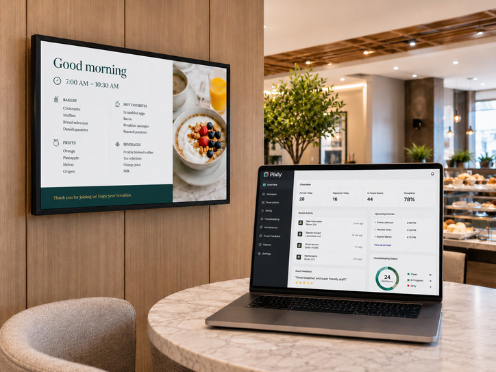 Menu board digital con productos y campañas